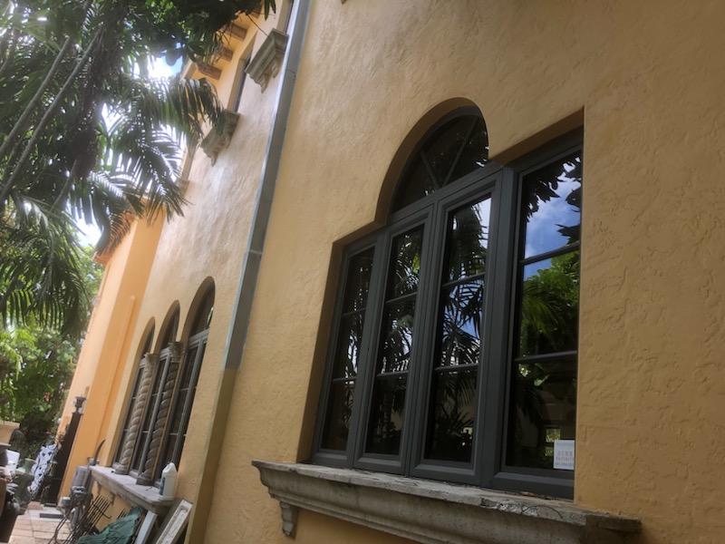Exterior painting arched windows Lake Worth FL